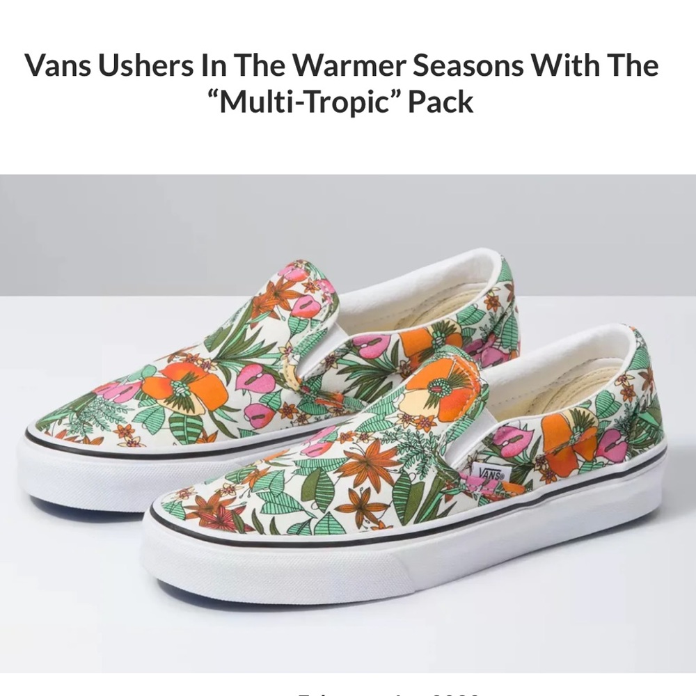 Vans Women's Floral Slip-On Sneakers